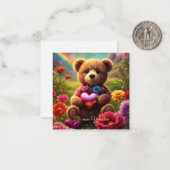 Be mine Valentine Teddy 1 ノートカード (正面/裏面インサイチュ)