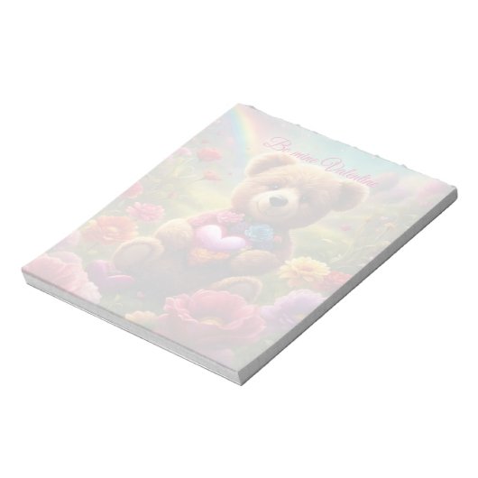 Be mine Valentine Teddy 1 ノートパッド (回転)