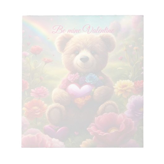 Be mine Valentine Teddy 1 ノートパッド (正面)