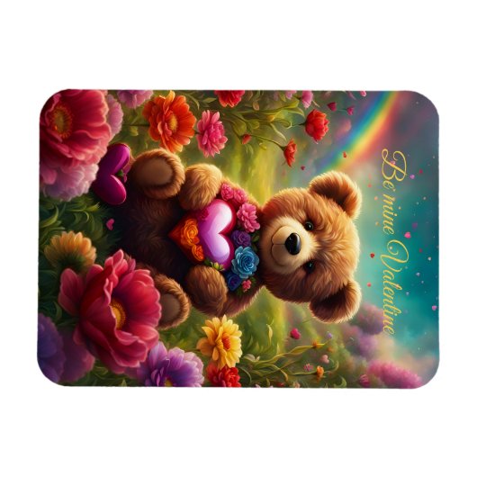 Be mine Valentine Teddy 1 マグネット (横)