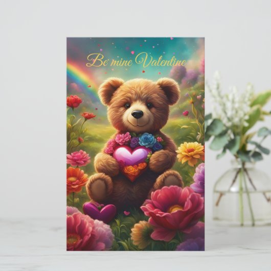 Be mine Valentine Teddy 1 便箋 (スタンド正面)