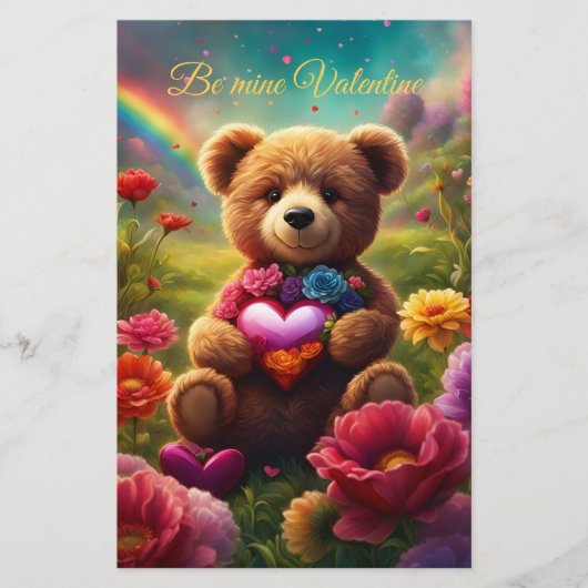 Be mine Valentine Teddy 1 便箋 (正面)