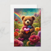 Be mine Valentine Teddy 1 招待状 (正面/裏面)