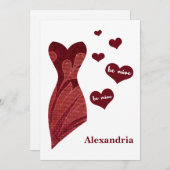 Be Mine Valentines おもしろい Burgundy Bridesmaid シーズンカード (正面/裏面)