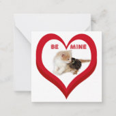 BE MINE Valentine's Critters Conversation Hearts ノートカード (正面)
