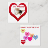 BE MINE Valentine's Critters Conversation Hearts ノートカード (正面/裏面)