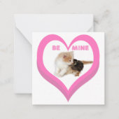 BE MINE Valentine's Critters Conversation Hearts ノートカード (正面)