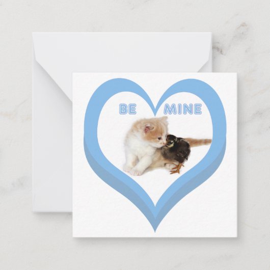 BE MINE Valentine's Critters Conversation Hearts ノートカード (正面)