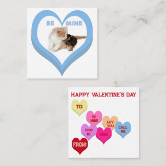 BE MINE Valentine's Critters Conversation Hearts ノートカード