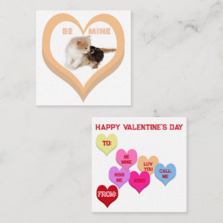 BE MINE Valentine's Critters Conversation Hearts ノートカード