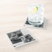 Be Mine Valentine's Dayカップルの写真の愛 ガラスコースター (アングル)