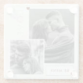 Be Mine Valentine's Dayカップルの写真の愛 ガラスコースター (裏面)