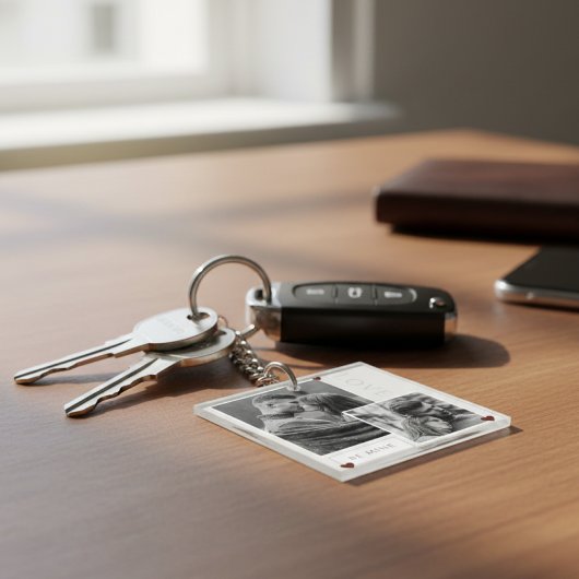 Be Mine Valentine's Dayカップルの写真の愛 キーホルダー