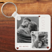Be Mine Valentine's Dayカップルの写真の愛 キーホルダー (正面)