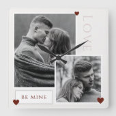 Be Mine Valentine's Dayカップルの写真の愛 スクエア壁時計 (正面)