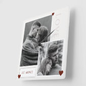 Be Mine Valentine's Dayカップルの写真の愛 スクエア壁時計 (傾斜)