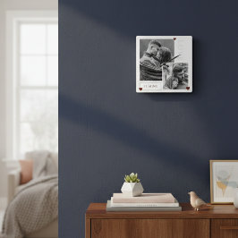 Be Mine Valentine's Dayカップルの写真の愛 スクエア壁時計