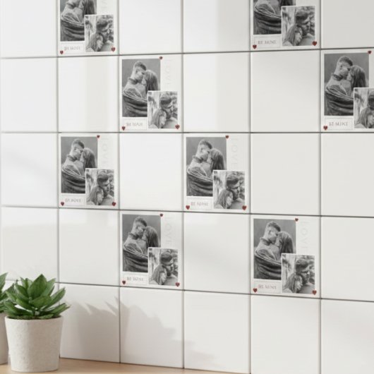 Be Mine Valentine's Dayカップルの写真の愛 タイル