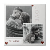 Be Mine Valentine's Dayカップルの写真の愛 タイル (正面)