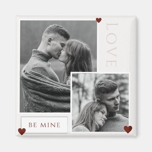 Be Mine Valentine's Dayカップルの写真の愛 マグネット (正面)