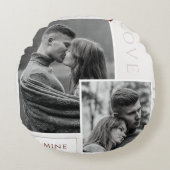 Be Mine Valentine's Dayカップルの写真の愛 ラウンドクッション (正面)
