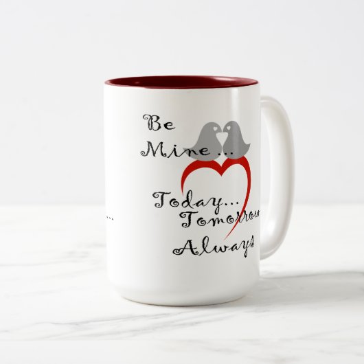 Be Mine Valentine's Dayギフトコーヒーマグ ツートーンマグカップ (正面右)