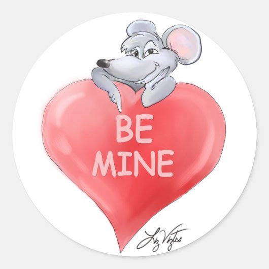 Be Mine Valentine's Dayステッカー ラウンドシール (正面)