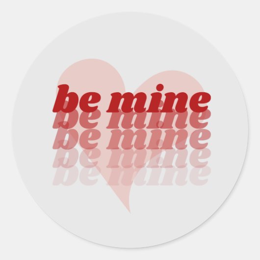 Be Mine Valentines Dayハートシール ラウンドシール (正面)