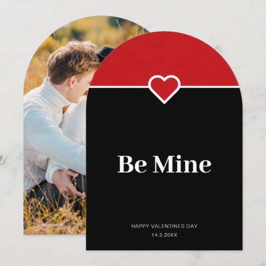 Be Mine Valentines Dayフォトグリーティングカード 招待状 (正面/裏面)