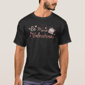 Be Mine Valentines Day Retro Pink Leopard Letter I Tシャツ (正面)