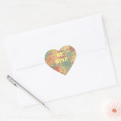 Be Mine Valentines Neutral Color Leaf Pattern ハートシール (封筒)