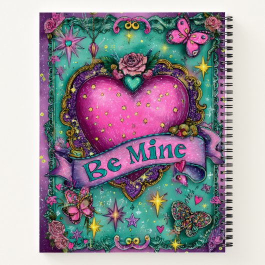 Be Mine Valentines Spiral Notebook ノートブック (裏面)