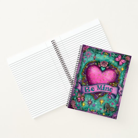 Be Mine Valentines Spiral Notebook ノートブック (内部)
