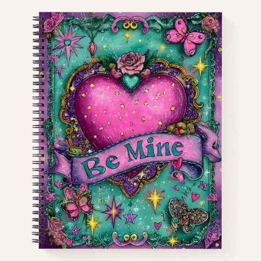 Be Mine Valentines Spiral Notebook ノートブック (正面)
