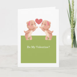 Be Myバレンタインゲイレズビアンテディベアとハート シーズンカード