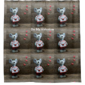 Be Myバレンタインハートカントリー素朴ウッド シャワーカーテン (正面)