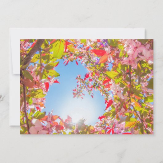 Be myバレンタイン自然開花ハート花愛 招待状 (正面)