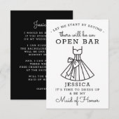 Be Myメイド・オブ・オーナー（花嫁付き添い人）カード – おもしろい サンキューカード (正面/裏面)