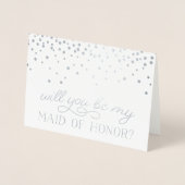 Be Myメイド・オブ・オーナー(花嫁付き添い人) | パーソナライズされたフォトシルバー 箔カード (正面)