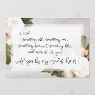 Be Myメイド・オブ・オーナー（花嫁付き添い人）  ブライダルパーティ頼のカード 招待状