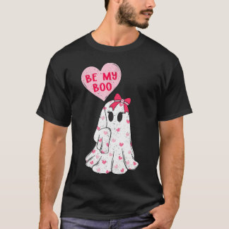 Be My Booかわいいバレンタイン幽霊ピンクバレンタインD Tシャツ