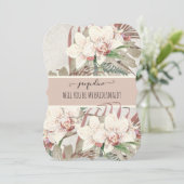 Be my Bridesmaidトロピカルオエレガントランフローラ 招待状 (スタンド正面)