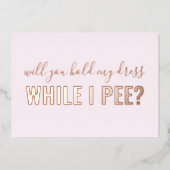 Be My Bridesmaidフォトフォイルおもしろい招待状 箔招待状 (正面)