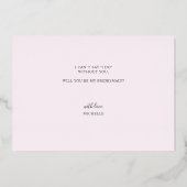 Be My Bridesmaidフォトフォイルおもしろい招待状 箔招待状 (裏面)