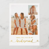 Be My Bridesmaidフォトフォイルおもしろい招待状 箔招待状 (正面)