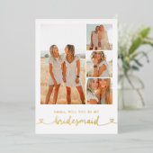 Be My Bridesmaidフォトフォイルおもしろい招待状 箔招待状 (立ち正面)