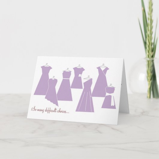 Be my Bridesmaid Card (Purple Dresses) 招待状 (正面)