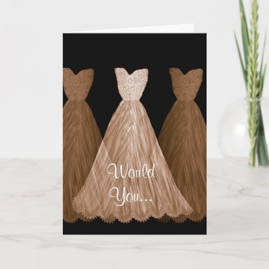 Be My Bridesmaid - CHOCOLATE 結婚 Dresses's Card 招待状 (正面)