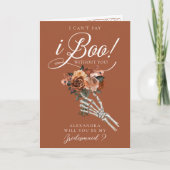 Be My Bridesmaid? Gothic Skeleton Floral Bouquet カード (正面)