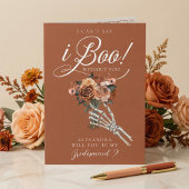 Be My Bridesmaid? Gothic Skeleton Floral Bouquet カード
